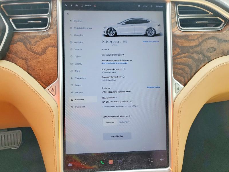 Aukcja sprzedaży 2017 Tesla Model S, vin: 5YJSA1E10HF203318, numer aukcji: 63882766
