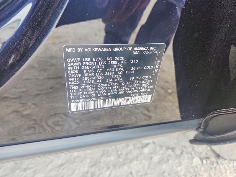 Продажа на аукционе авто 2024 Volkswagen Atlas Cross Sport, vin: 1V2HE2CAXRC235312, номер лота: 66420006