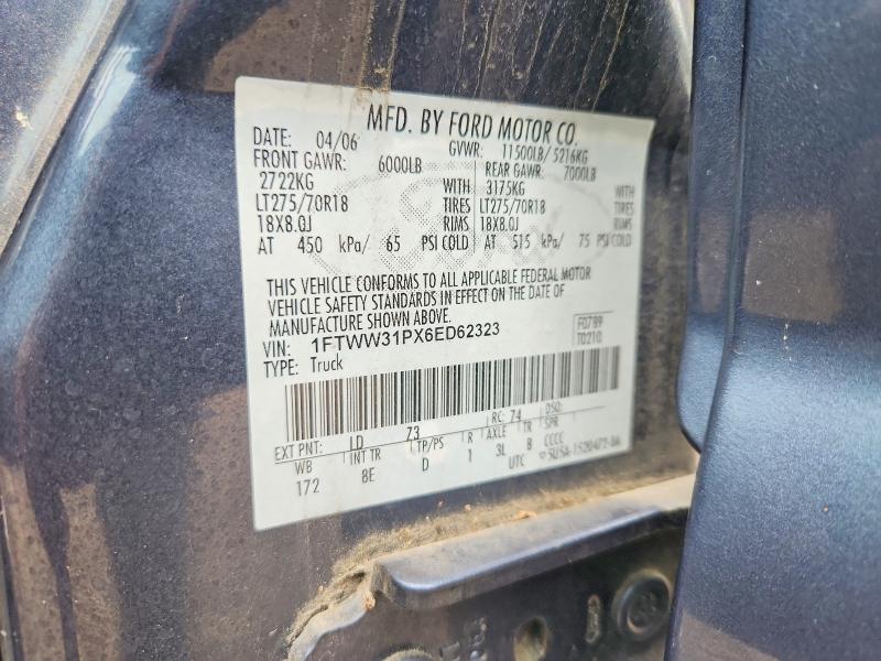 85615225 :رقم المزاد ، 1FTWW31PX6ED62323 vin ، 2006 Ford F350 مزاد بيع