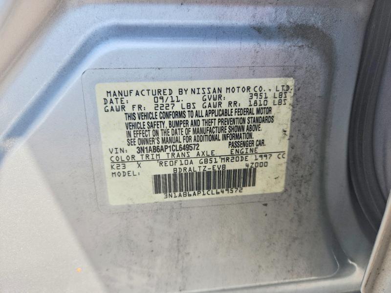 Продажа на аукционе авто 2012 Nissan Sentra, vin: 3N1AB6AP1CL649572, номер лота: 64541866