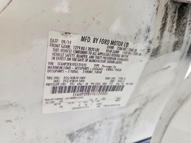 66643096 :رقم المزاد ، 1FAHP2F81FG121035 vin ، 2015 Ford Taurus مزاد بيع