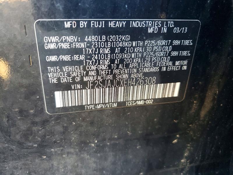Продаж на аукціоні авто 2014 Subaru Forester, vin: JF2SJAJCXEH426308, номер лоту: 63575526
