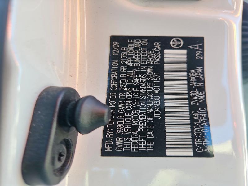 Aukcja sprzedaży 2010 Toyota Prius, vin: JTDKN3DU1A0111571, numer aukcji: 65398486