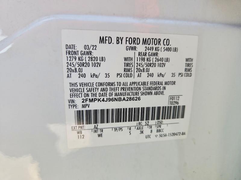 Продажа на аукционе авто 2022 Ford Edge, vin: 2FMPK4J96NBA28626, номер лота: 64747106