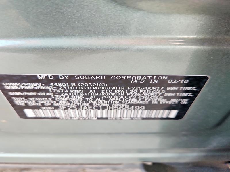65577376 :رقم المزاد ، JF2SJAEC1JH568499 vin ، 2018 Subaru Forester مزاد بيع