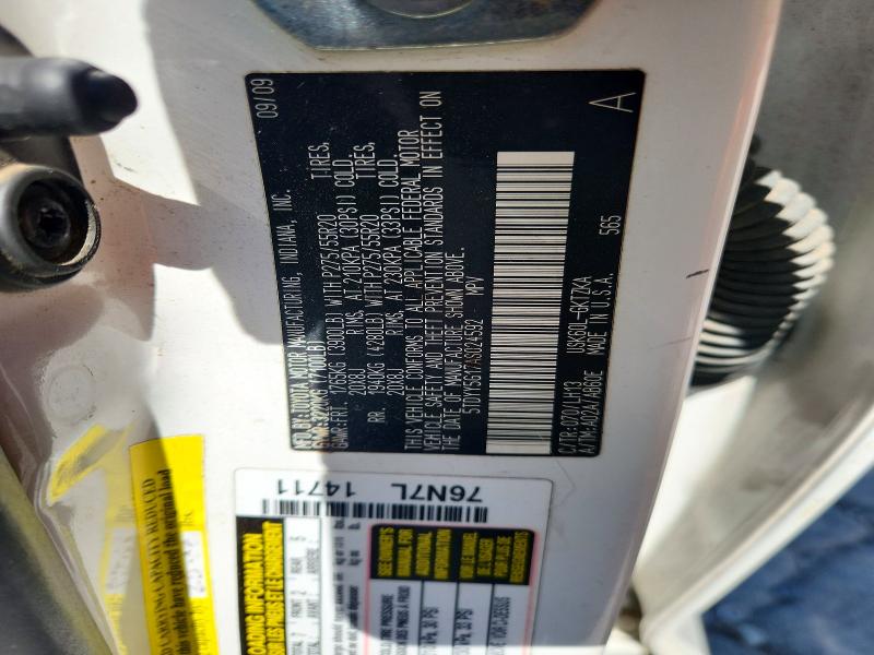 66899916 :رقم المزاد ، 5TDYY5G17AS024592 vin ، 2010 Toyota Sequoia مزاد بيع