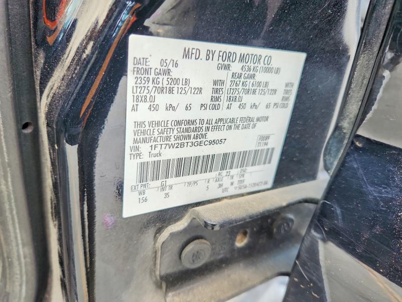 2016 Ford F250 მანქანა იყიდება აუქციონზე, vin: 1FT7W2BT3GEC95057, აუქციონის ნომერი: 66614816