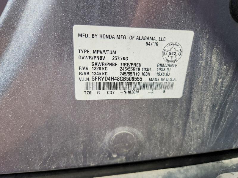 Продажа на аукционе авто 2016 Acura Mdx, vin: 5FRYD4H48GB508555, номер лота: 64255246