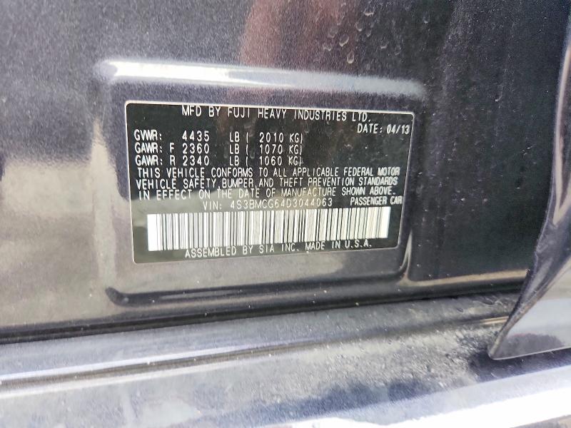 2013 Subaru Legacy მანქანა იყიდება აუქციონზე, vin: 4S3BMCG64D3044063, აუქციონის ნომერი: 63220366