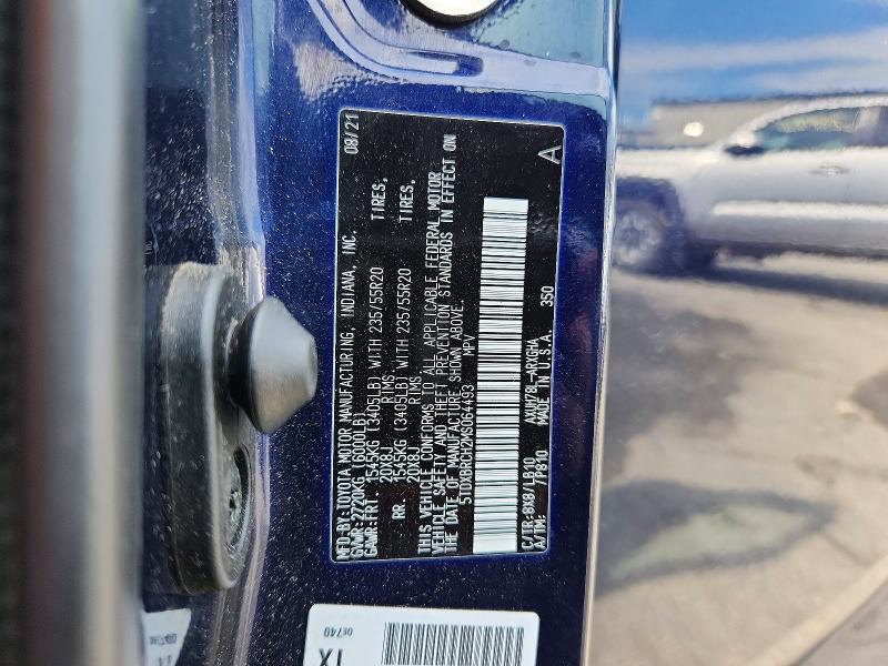 2021 Toyota Highlander Hybrid მანქანა იყიდება აუქციონზე, vin: 5TDXBRCH2MS064493, აუქციონის ნომერი: 63928626
