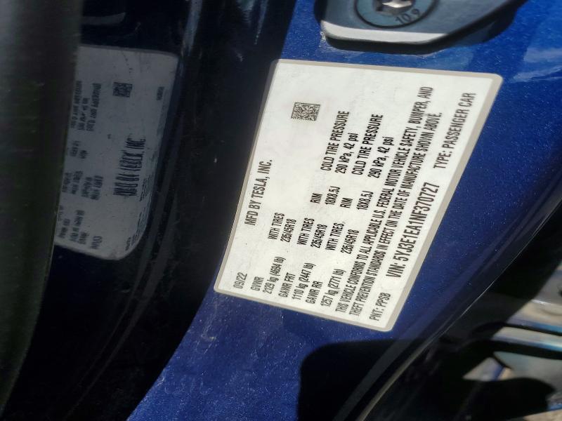 Aukcja sprzedaży 2022 Tesla Model 3, vin: 5YJ3E1EA1NF370727, numer aukcji: 65148646