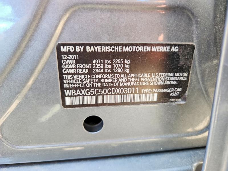 66408196 :رقم المزاد ، WBAXG5C50CDX03011 vin ، 2012 Bmw 528 مزاد بيع