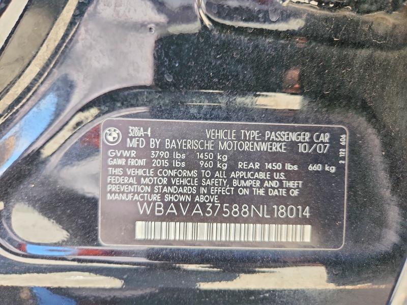 Продажа на аукционе авто 2008 Bmw 328, vin: WBAVA37588NL18014, номер лота: 65706276