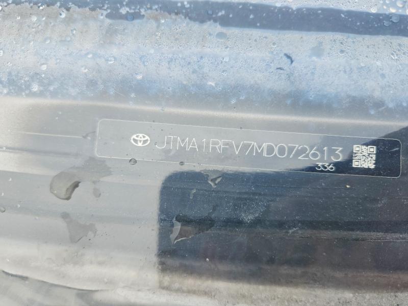 64648186 :رقم المزاد ، JTMA1RFV7MD072613 vin ، 2021 Toyota Rav4 مزاد بيع