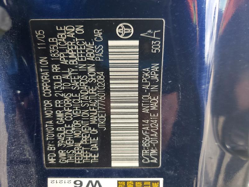 Продаж на аукціоні авто 2006 Scion Tc, vin: JTKDE177760102084, номер лоту: 66603856