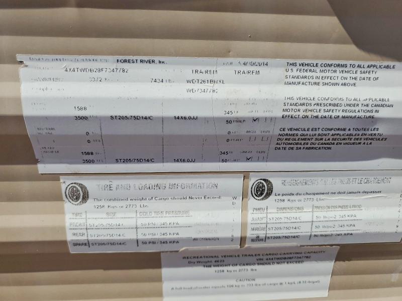 Продажа на аукционе авто 2015 Forest River Wildwood X-lite, vin: 4X4TWDB28F7347782, номер лота: 64608996