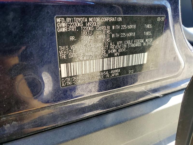 Aukcja sprzedaży 2020 Toyota Rav4, vin: JTMEWRFV2LJ043359, numer aukcji: 65110406