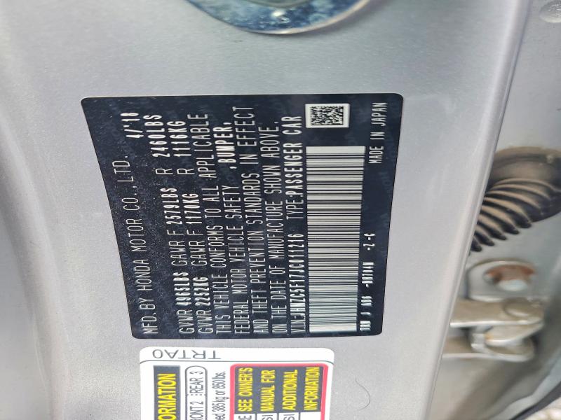 Продажа на аукционе авто 2018 Honda Clarity, vin: JHMZC5F17JC011216, номер лота: 64982456