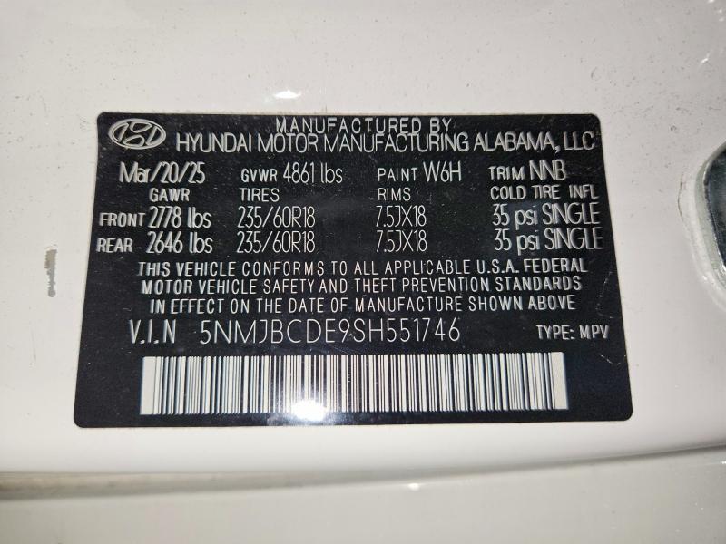 Продаж на аукціоні авто 2025 Hyundai Tucson, vin: 5NMJBCDE9SH551746, номер лоту: 65219656