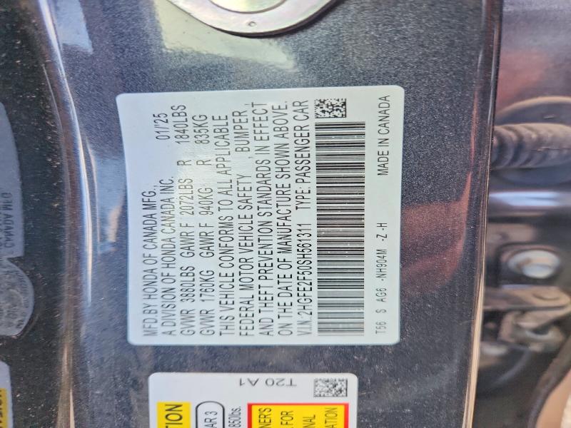 Продажа на аукционе авто 2025 Honda Civic, vin: 2HGFE2F50SH561311, номер лота: 62070776