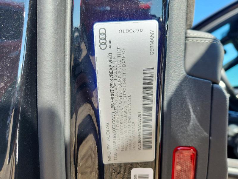 Продаж на аукціоні авто 2021 Audi S4, vin: WAUB4AF47MA027061, номер лоту: 66755546