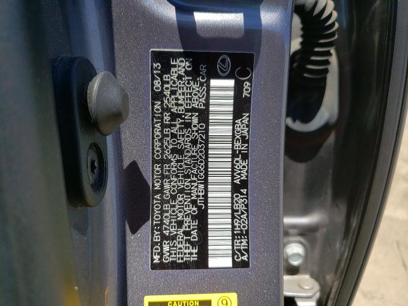 2013 Lexus Es მანქანა იყიდება აუქციონზე, vin: JTHBW1GG6D2037210, აუქციონის ნომერი: 62991236