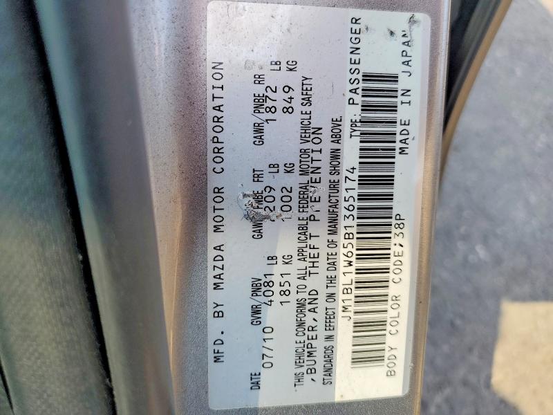 Продажа на аукционе авто 2011 Mazda 3, vin: JM1BL1W65B1365174, номер лота: 64067756