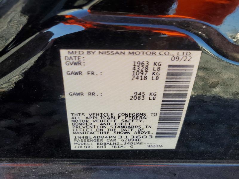 Auction sale of the 2023 Nissan Altima, vin: 1N4BL4DV4PN313603, lot number: 65274796