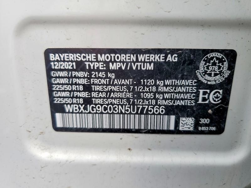 Продаж на аукціоні авто 2022 Bmw X1, vin: WBXJG9C03N5U77566, номер лоту: 66611996