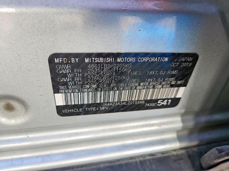 Aukcja sprzedaży 2020 Mitsubishi Outlander, vin: JA4AZ3A34LZ015566, numer aukcji: 65453246
