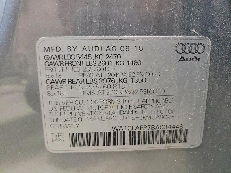 Aukcja sprzedaży 2011 Audi Q5, vin: WA1CFAFP7BA034448, numer aukcji: 64463496