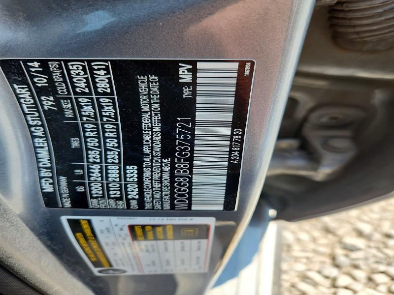 63654426 :رقم المزاد ، WDCGG8JB8FG375721 vin ، 2015 Mercedes-benz Glk مزاد بيع