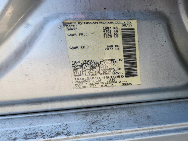 Aukcja sprzedaży 2015 Nissan Altima, vin: 1N4BL3AP2FC491066, numer aukcji: 66198666