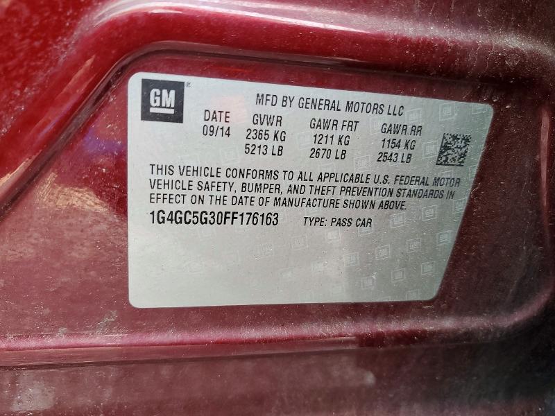 Продаж на аукціоні авто 2015 Buick Lacrosse, vin: 1G4GC5G30FF176163, номер лоту: 64493416