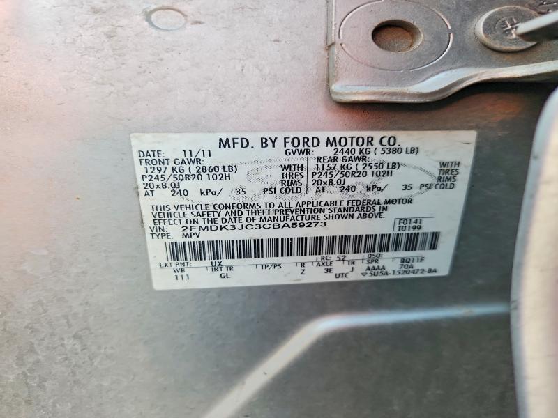 Продаж на аукціоні авто 2012 Ford Edge, vin: 2FMDK3JC3CBA59273, номер лоту: 67026706