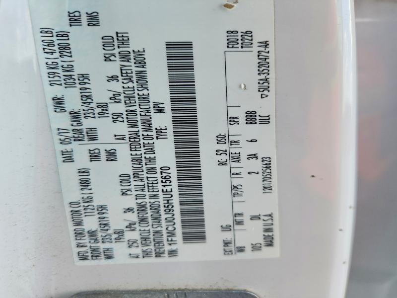 Продажа на аукционе авто 2017 Ford Escape, vin: 1FMCU0J95HUE15670, номер лота: 64453776