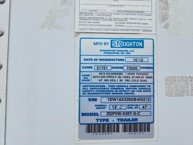 63379906 :رقم المزاد ، 1DW1A5328DB400212 vin ، 2013 Stoughton Unknown مزاد بيع