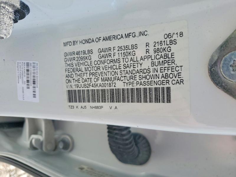 63879066 :رقم المزاد ، 19UUB2F45KA001872 vin ، 2019 Acura Tlx مزاد بيع