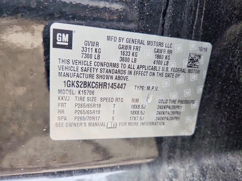 2017 Gmc Yukon მანქანა იყიდება აუქციონზე, vin: 1GKS2BKC6HR145447, აუქციონის ნომერი: 64075946