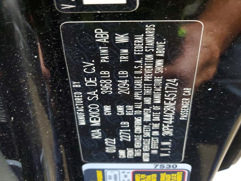 64937706 :رقم المزاد ، 3KPF44AC8NE451724 vin ، 2022 Kia Forte مزاد بيع