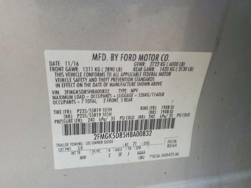 Продажа на аукционе авто 2017 Ford Flex, vin: 2FMGK5D85HBA00832, номер лота: 63540646