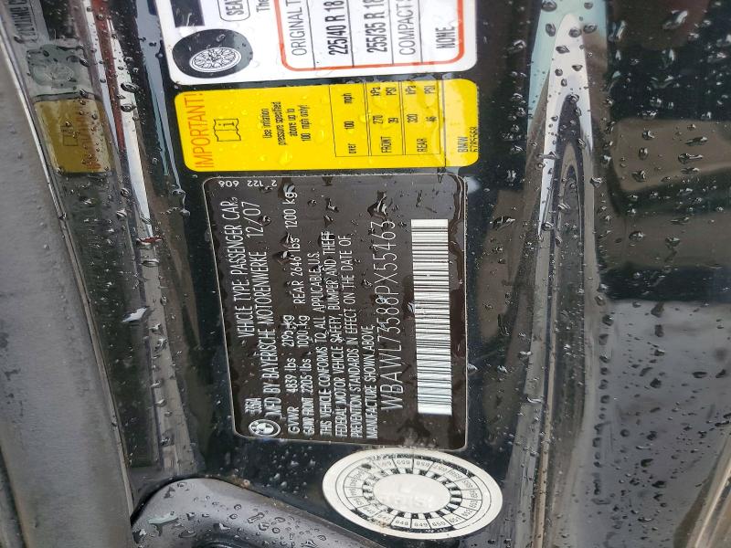 64232476 :رقم المزاد ، WBAWL73588PX55463 vin ، 2008 Bmw 335 مزاد بيع