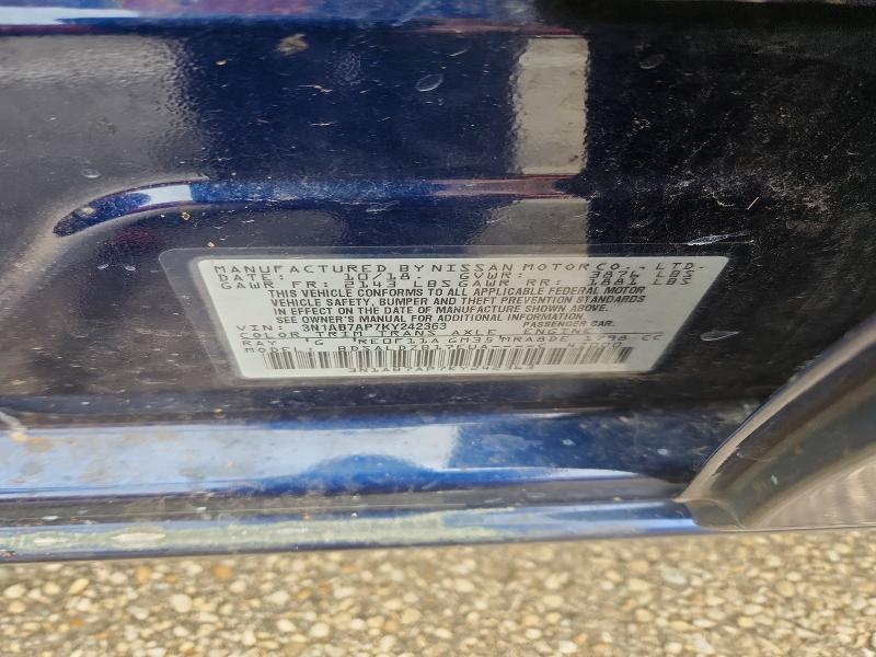 Продажа на аукционе авто 2019 Nissan Sentra, vin: 3N1AB7AP7KY242363, номер лота: 65102146