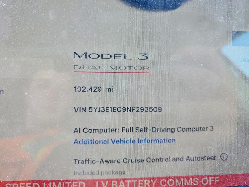 Aukcja sprzedaży 2022 Tesla Model 3, vin: 5YJ3E1EC9NF293509, numer aukcji: 62685786