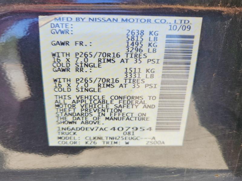 Aukcja sprzedaży 2010 Nissan Frontier, vin: 1N6AD0EV7AC407954, numer aukcji: 65144806