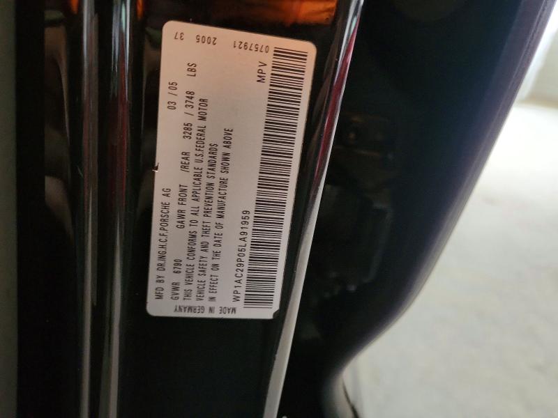 62477646 :رقم المزاد ، WP1AC29P05LA91959 vin ، 2005 Porsche Cayenne مزاد بيع