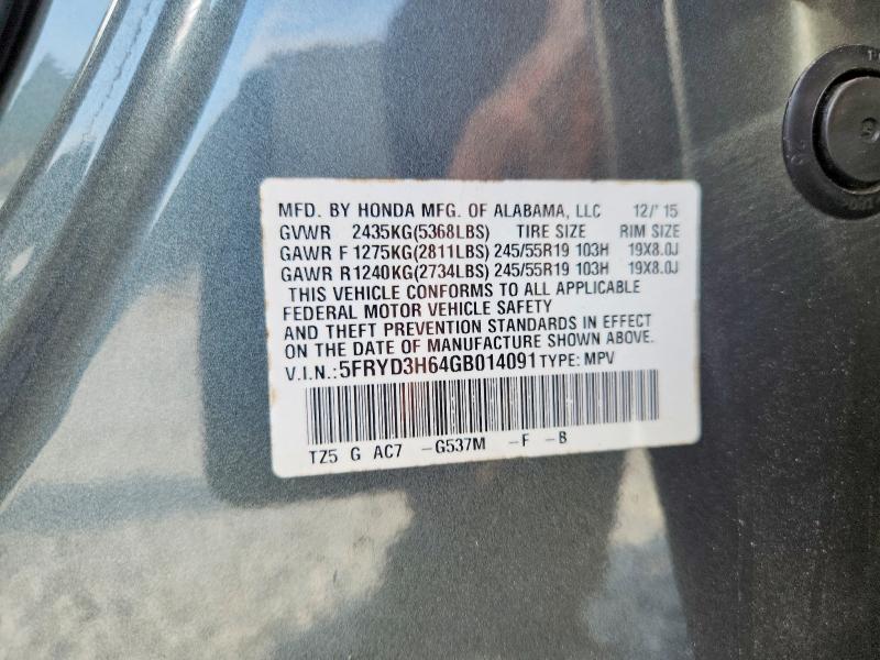 Aukcja sprzedaży 2016 Acura Mdx, vin: 5FRYD3H64GB014091, numer aukcji: 64558476