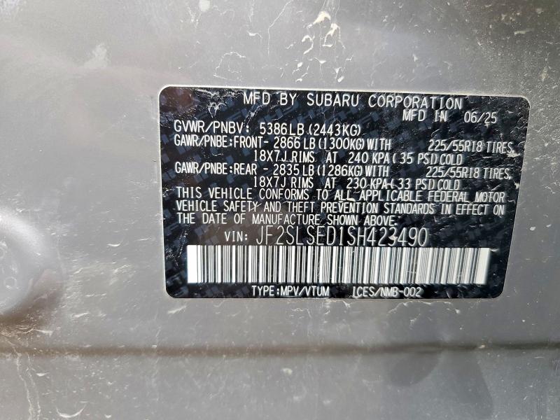 Продаж на аукціоні авто 2025 Subaru Forester, vin: JF2SLSED1SH423490, номер лоту: 64808676