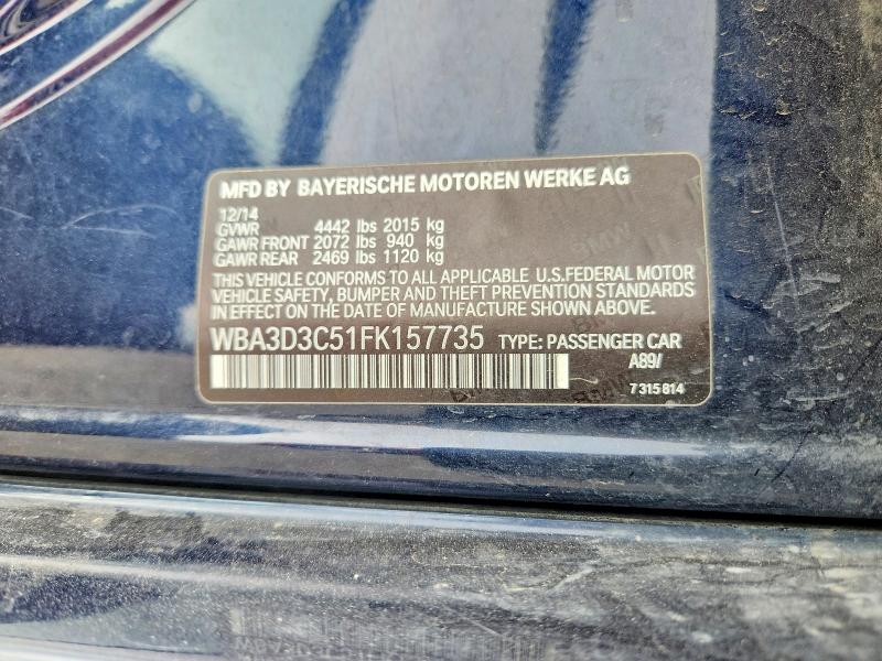 Aukcja sprzedaży 2015 Bmw 328, vin: WBA3D3C51FK157735, numer aukcji: 65132506