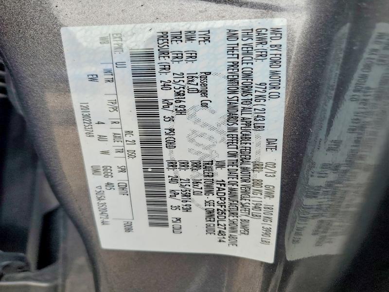 2013 Ford Focus მანქანა იყიდება აუქციონზე, vin: 1FADP3F25DL274814, აუქციონის ნომერი: 65997206